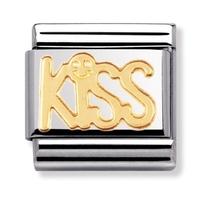 nomination stainless steel writings kiss charm 030107 0 08