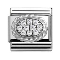 Nomination Snow - White Cubic Zirconia Oval Charm 330316 03