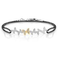 nomination butterfly black copper 18ct gold plated bracelet 027309 015