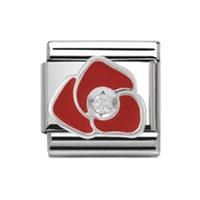 Nomination Silvershine - Red Rose Flower Charm 330305 05