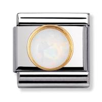 nomination round stones white opal charm 030503 0 07
