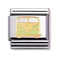 nomination peace and love green van charm 03027003