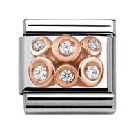 Nomination CLASSIC Rose Gold Toned Cubic Zirconia Cluster Charm 430306/01