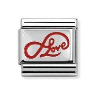 nomination love red writing infinity charm 33020605