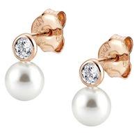 nomination bella rose gold pearl drop earrings 142662011