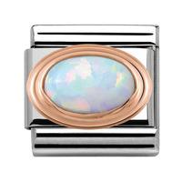 nomination rose gold white opal charm 430501 07