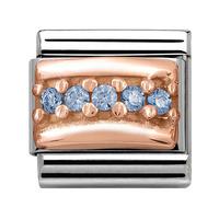 Nomination Rose Gold - Light Blue Cubic Zirconia Charm 430304 05