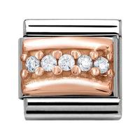 Nomination Rose Gold - White Cubic Zirconia Charm 430304 01