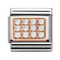 nomination rose gold white pave charm 430301 01