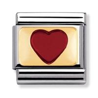 Nomination Love - Red Gold Heart Charm 030207-0 21