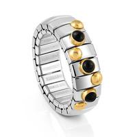 nomination extension 3 black agate 18ct gold ring 044600 002