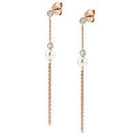 nomination bella rose gold pearl tassel earrings 142664011