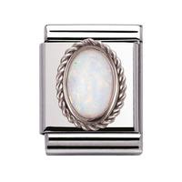 nomination big ornate white opal charm 03251007