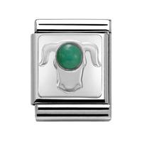 nomination big zodiac taurus emerald charm 33250102