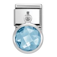 Nomination Charms - Pale Blue Round Faceted Cubic Zirconia 031713-0 006