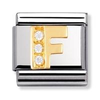 nomination letters cubic zirconia f charm 030301 0 06