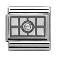 Nomination Honolulu - Oxidized White Grid Charm 330314-0 03