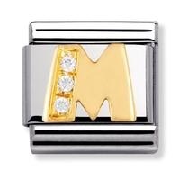 nomination letters cubic zirconia m charm 030301 0 13