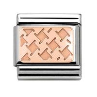 nomination classic rose gold houndstooth charm 43010104