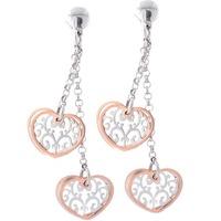 Nomination Romantica Rose Gold Plated Double Heart Dropper Earrings 141551 004