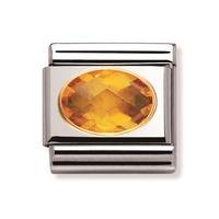 Nomination CLASSIC 18ct Gold And Yellow Cubic Zirconia Charm 030601/002