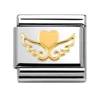 nomination love heart with wings charm 03011620