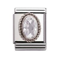 nomination big ornate faceted cubic zirconia charm 032603010