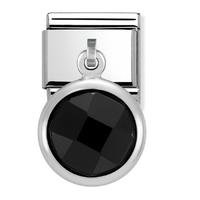 nomination charms black round faceted cubic zirconia 031713 0 011