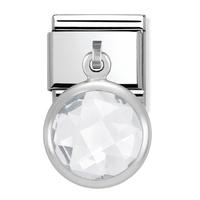 nomination charms white round faceted cubic zirconia 031713 0 010