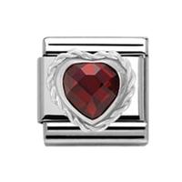Nomination Faceted Hearts- Fancy Red Cubic Zirconia Charm 330603-0 005