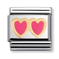 Nomination Love - Pink Double Heart Charm 030207-0 05