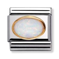 Nomination Oval Stones - White Opal Charm 030502-0 07