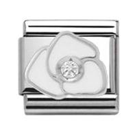 Nomination Silvershine - White Rose Flower Charm 330305 06