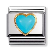 Nomination Turquoise Heart Stones Charm 030501-0 06