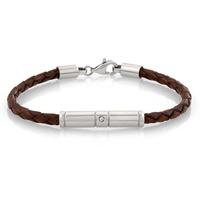 Nomination Tribe - Mens Brown Leather Cubic Zirconia Bracelet 026420 003