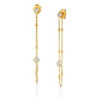 Nomination Bella - Gold Plated Cubic Zirconia Chain Earrings 142624 012