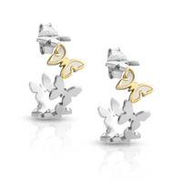 Nomination Butterfly - Stainless Steel 18ct Gold Half Hoop Stud Earrings 027312 016