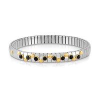 nomination extension 8 black agate 18ct gold bracelet 044602 002