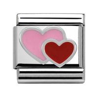 Nomination Symbols - Pink and Red Hearts Charm 330202 16