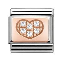 Nomination Rose Gold - Heart With Cubic Zirconia Charm 430302 01