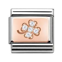 Nomination Rose Gold - Clover With Cubic Zirconia Charm 430302 02