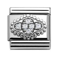 Nomination Snow - White Cubic Zirconia Flower Charm 330316 01