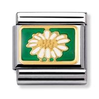 nomination nature white daisy green charm 030278 0 08