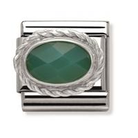 nomination ornate settings green agate charm 030509 0 27