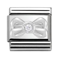 nomination swarovski white ribbon charm 330311 01