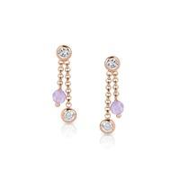 nomination bella rose gold lilac drop earrings 142644021