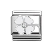 Nomination Silvershine - White Four Leaf Clover Charm 330305 14