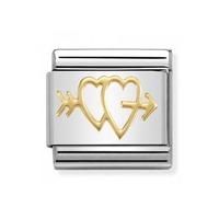 Nomination CLASSIC Symbols Double Hearts with Arrow Charm 030162/27