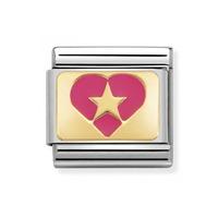 nomination classic plates star in pink heart charm 03028418