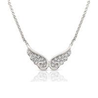 nomination angels sparkling silver double wing necklace 145322010